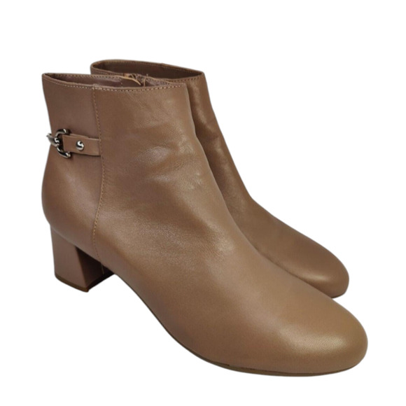 Tan Bandolino Horsebit Ankle Booties Sz 9 - Picture 1 of 10